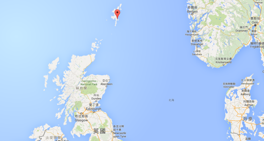 Shetland 群岛在英国本岛的东北方