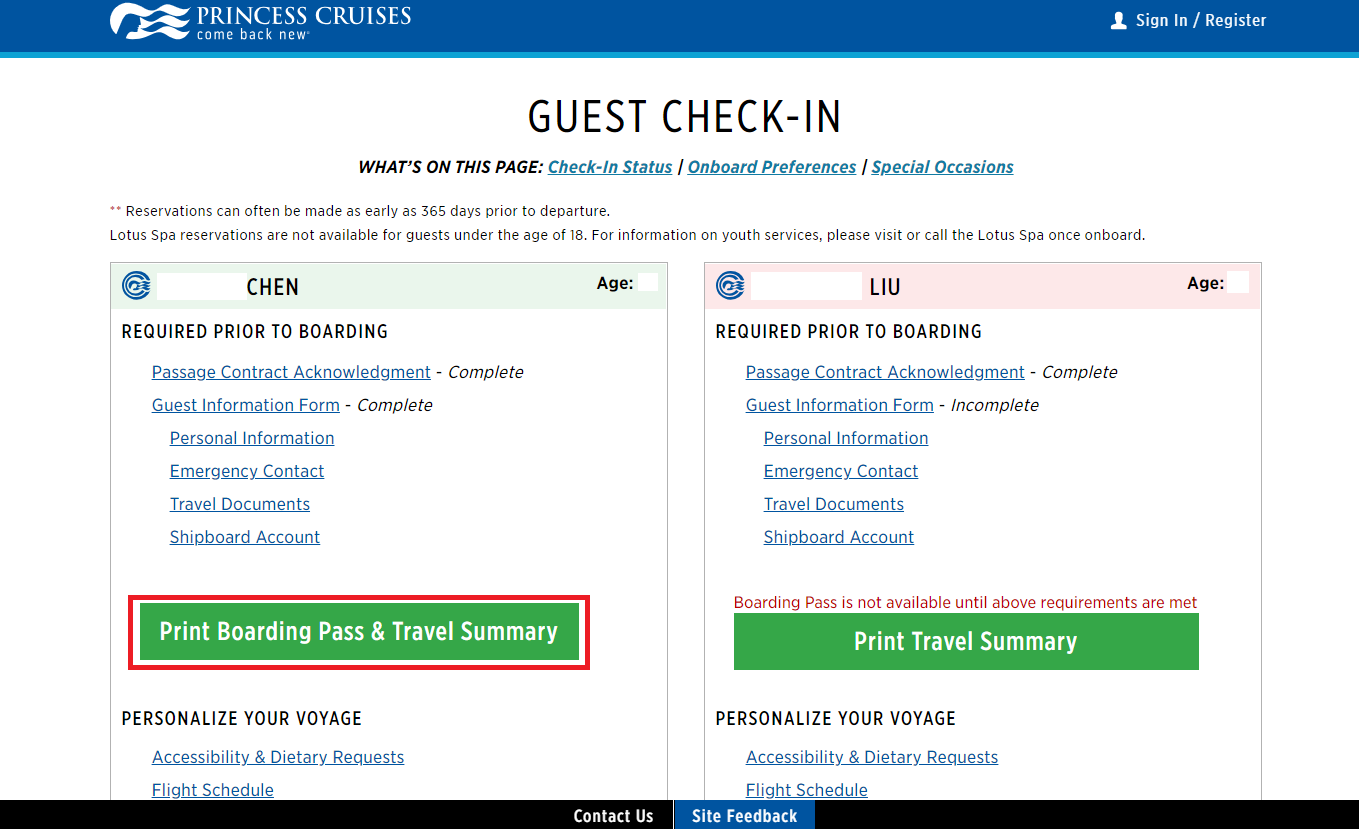 Princess公主郵輪的 web check-in 教學 - 非達人自助遊輪筆記